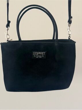 Esprit Black Shoulder Tote Bag with Removable Strap